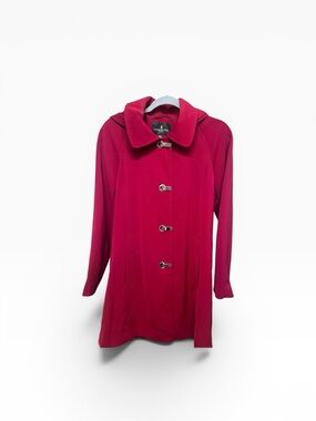 London Fog Women's Raspberry Hooded Trench Coat
